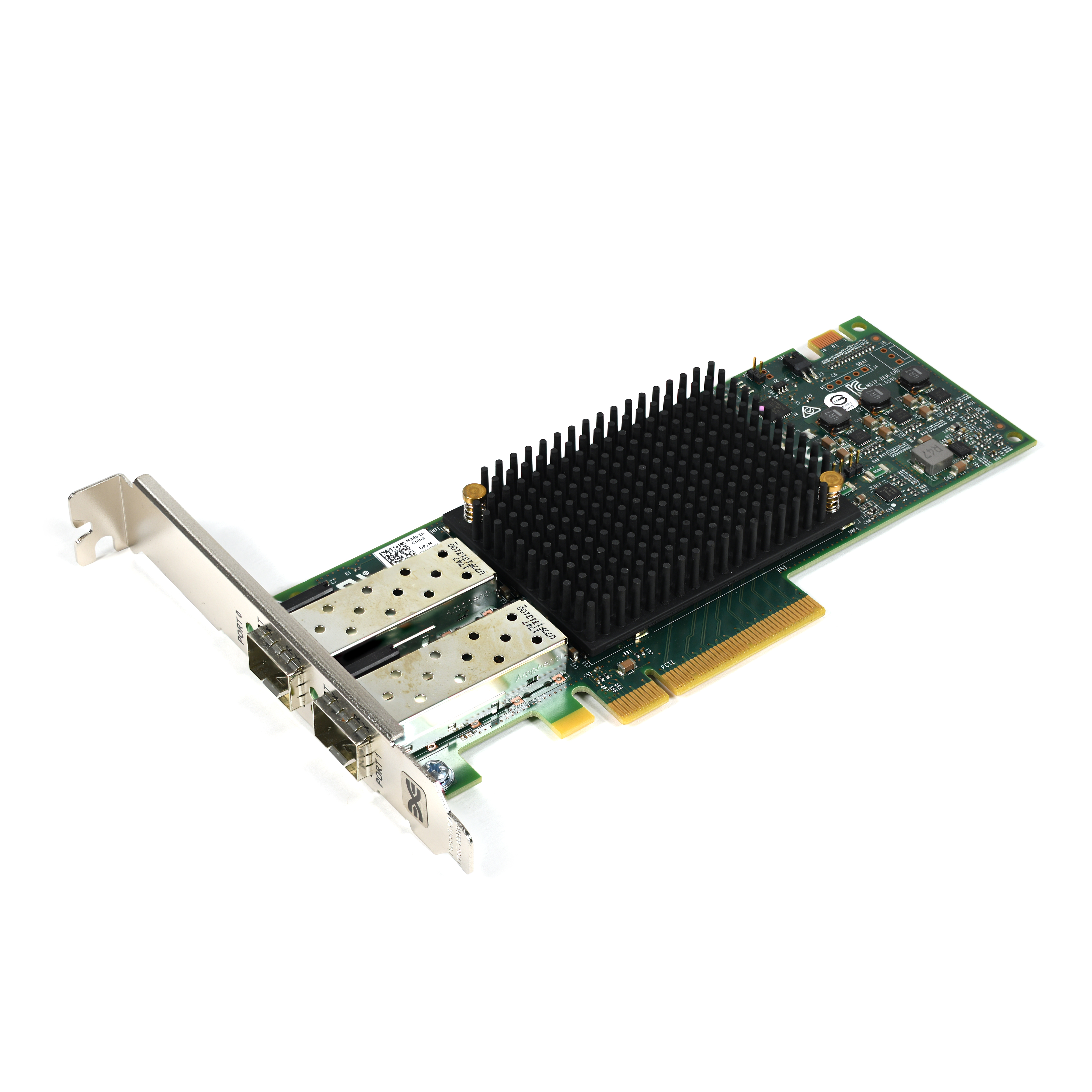 Dell 0MHFHK Emulex LPE32002 Dual-Port 32GB FC PCIe 3.0 x8 NIC Full Height Brackt - Afbeelding 1 van 3