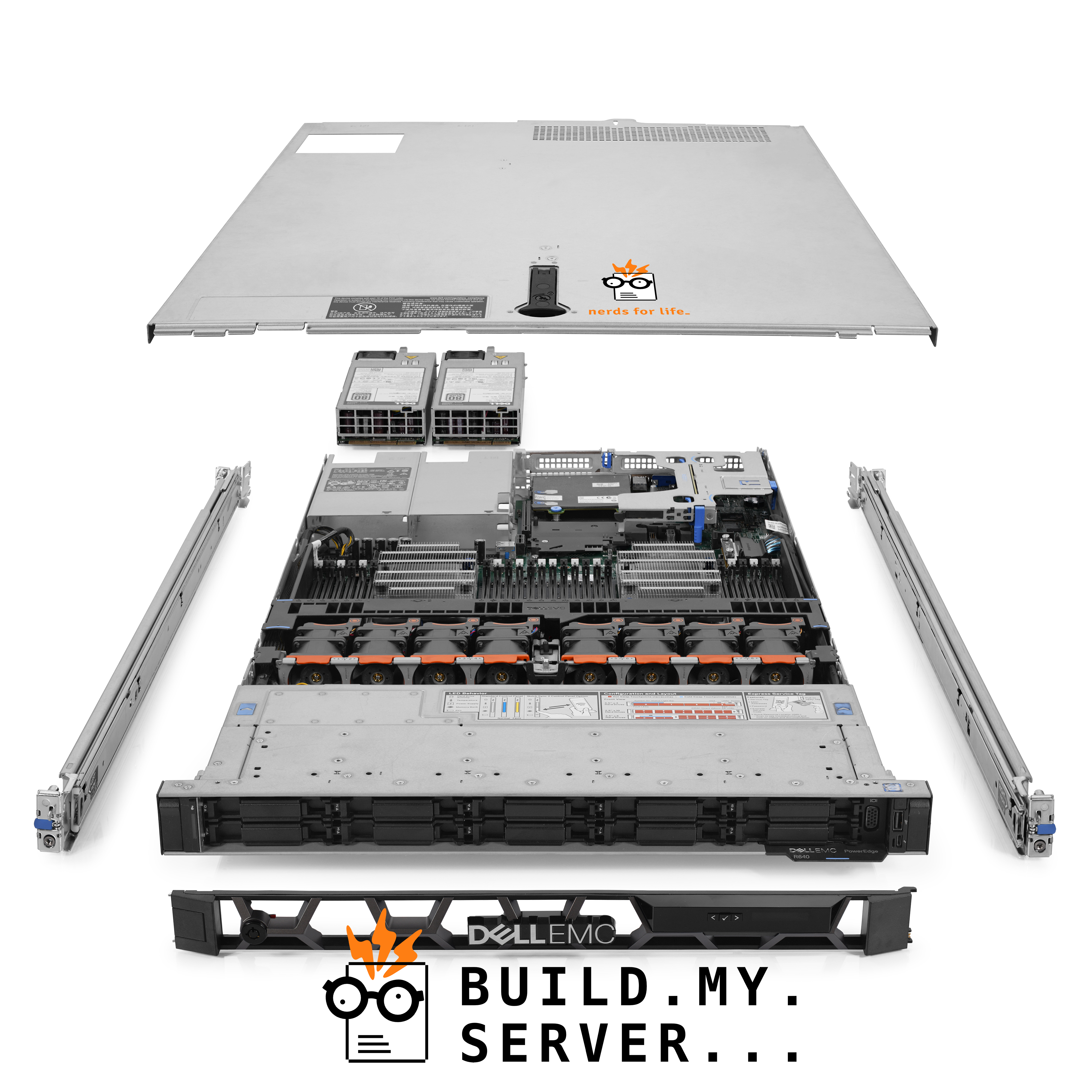 Serveur Dell PowerEdge R640 NVMe 2,50 GHz 40 cœurs 192 Go RAM 960 Go rails de stockage - Photo 1/5