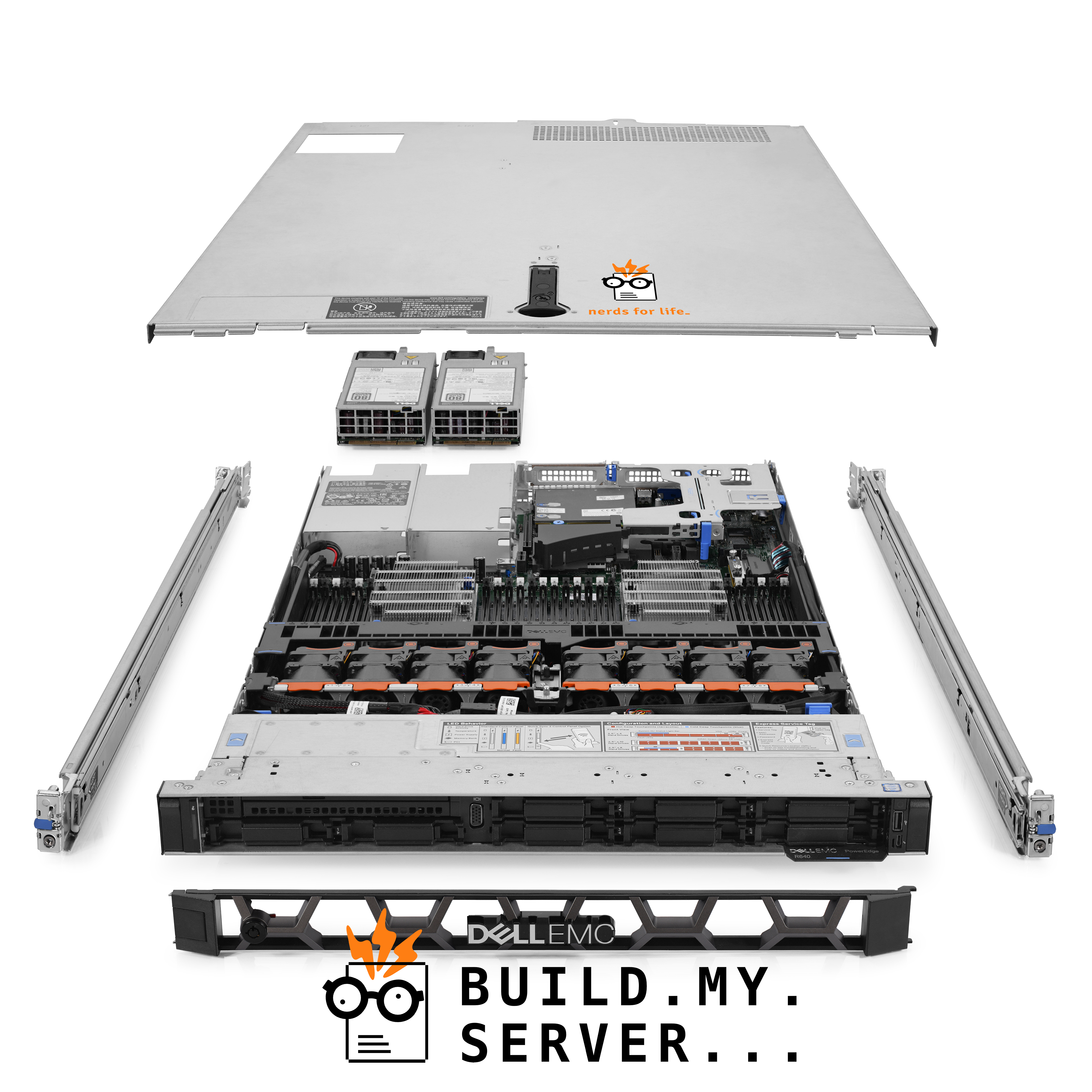 Dell PowerEdge R640 Server 2.10Ghz 16-Core 48GB RAM 2x 1.6TB SSD 6x Caddies