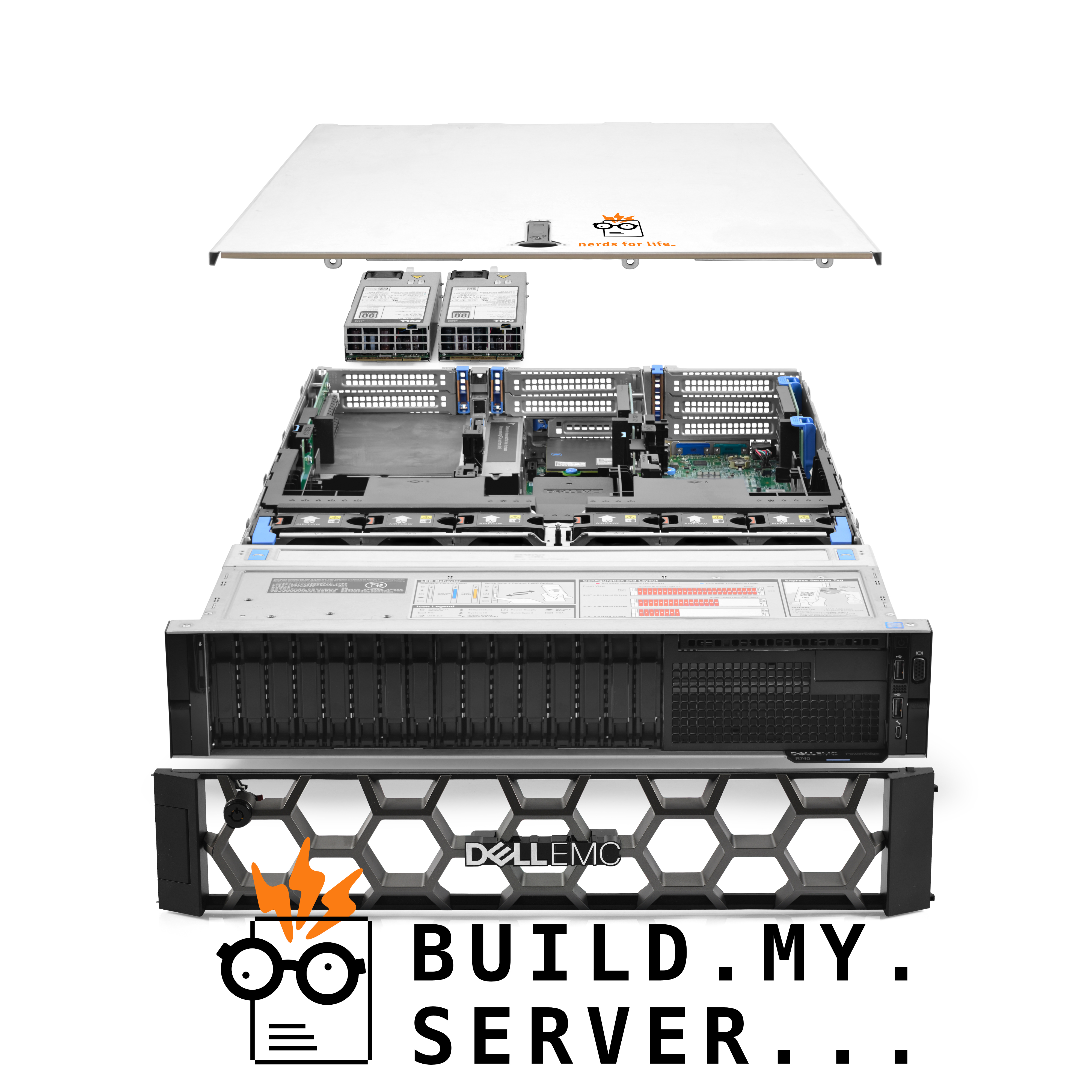 Dell PowerEdge R740 Server 2x Gold 6152 2.10Ghz 44-Core 128GB RAM 16x Caddies - Picture 1 of 5