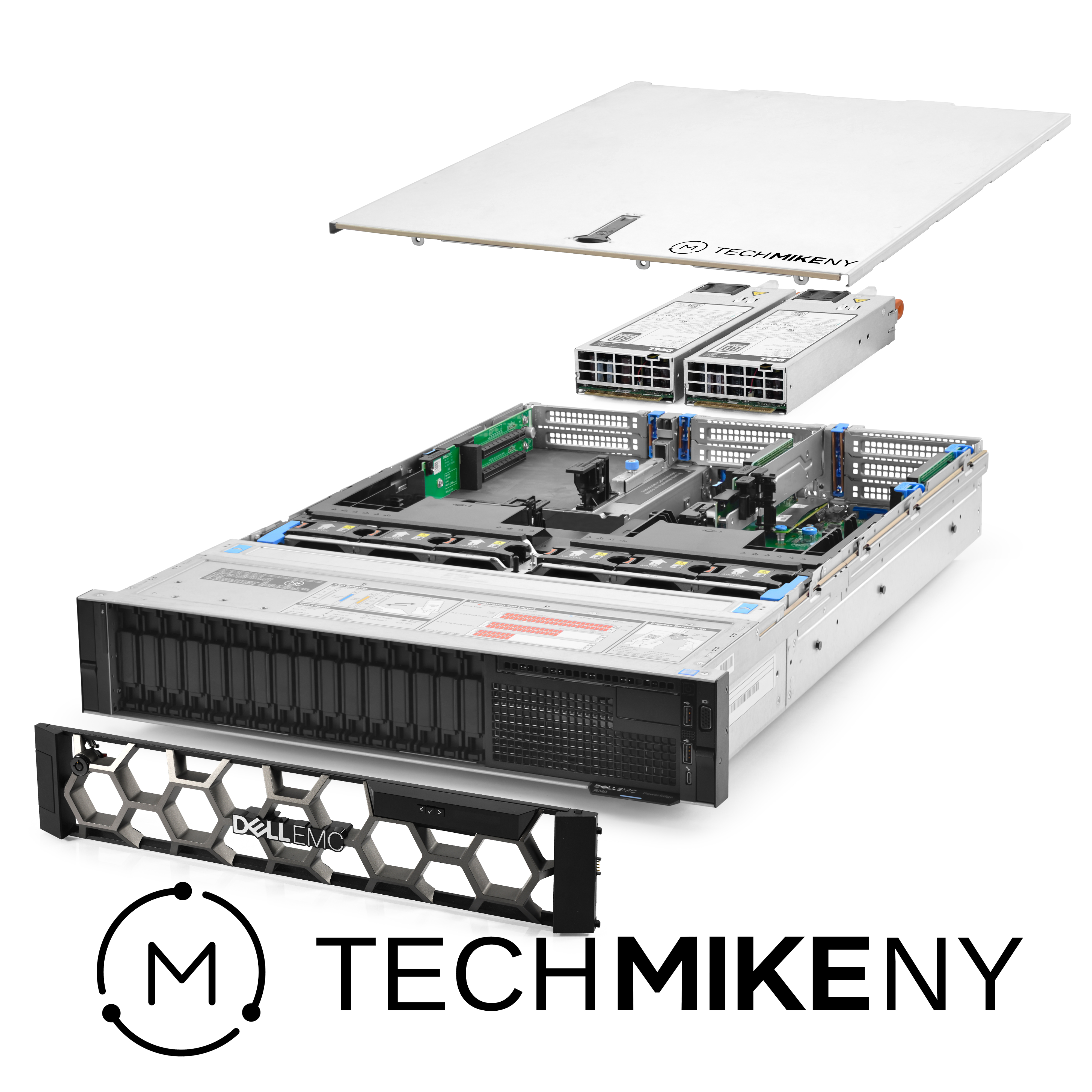 Serveur Dell PowerEdge R740 2x Gold 5122 3,60 GHz 8 cœurs 128 Go RAM LCD lunette - Photo 1/5